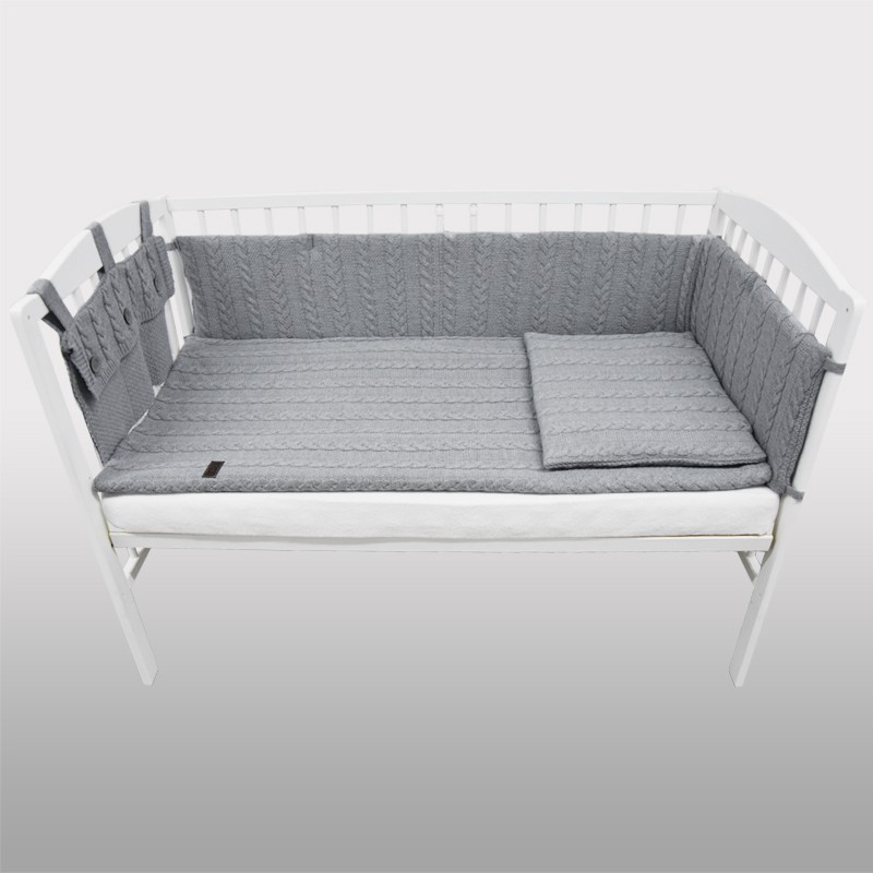 E-shop EKO Sada do postieľky z pleteniny – KLASY Grey