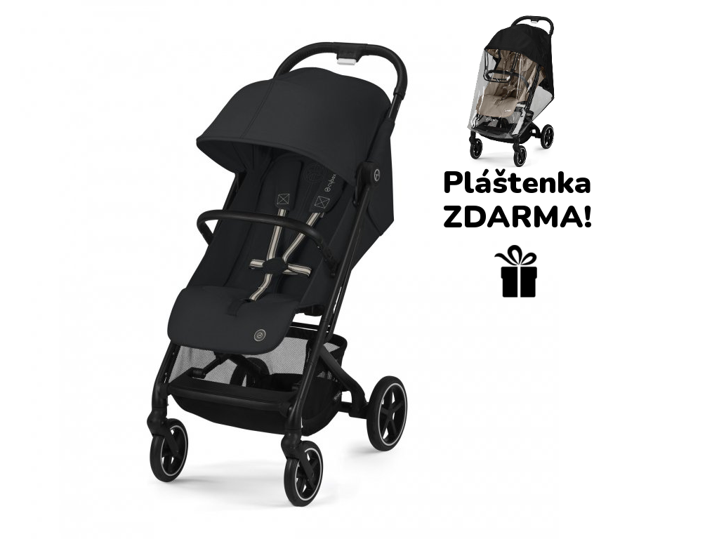 Cybex Beezy BLK, magic black + pláštenka ZDARMA