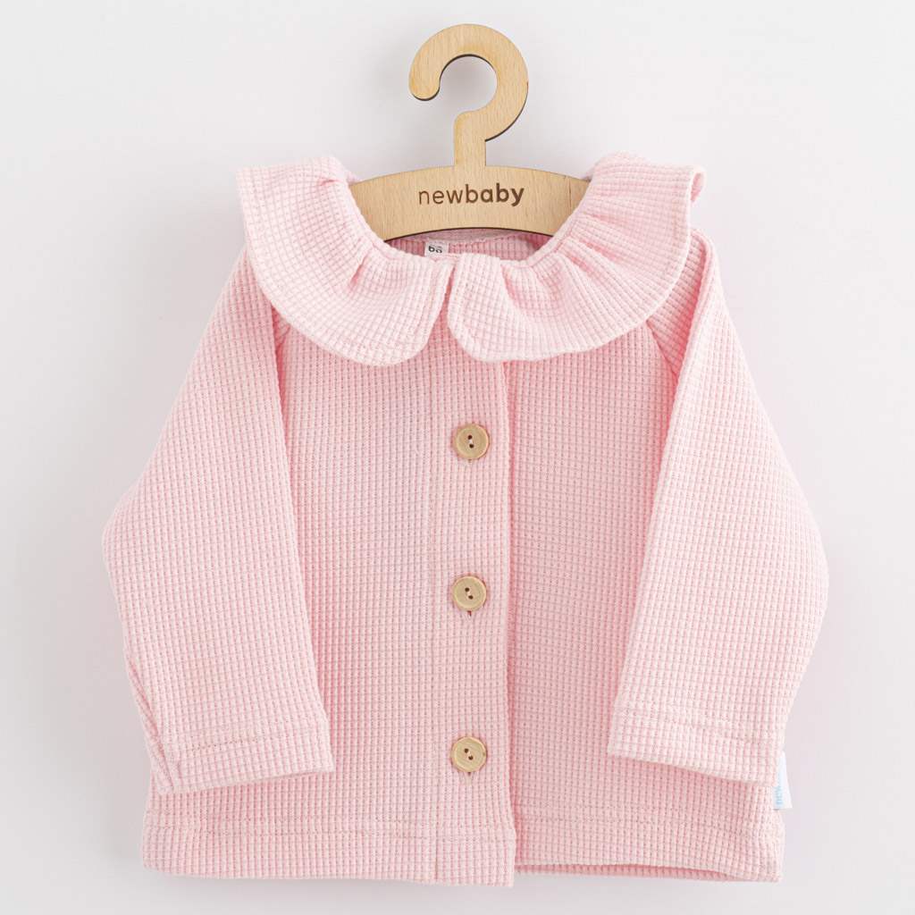 E-shop Dojčenský kabátik na gombíky New Baby Luxury clothing Laura ružový, 68 (4-6m) - 54972