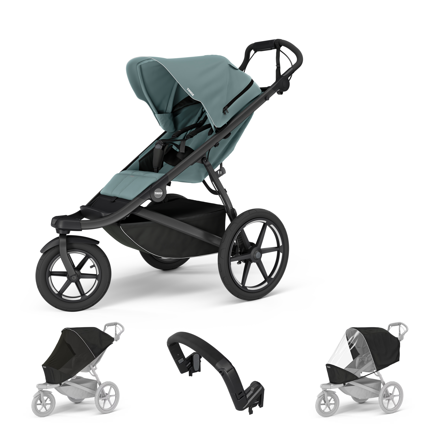 E-shop Thule Urban Glide 3 + madlo, pláštenka, moskytiéra, mid blue