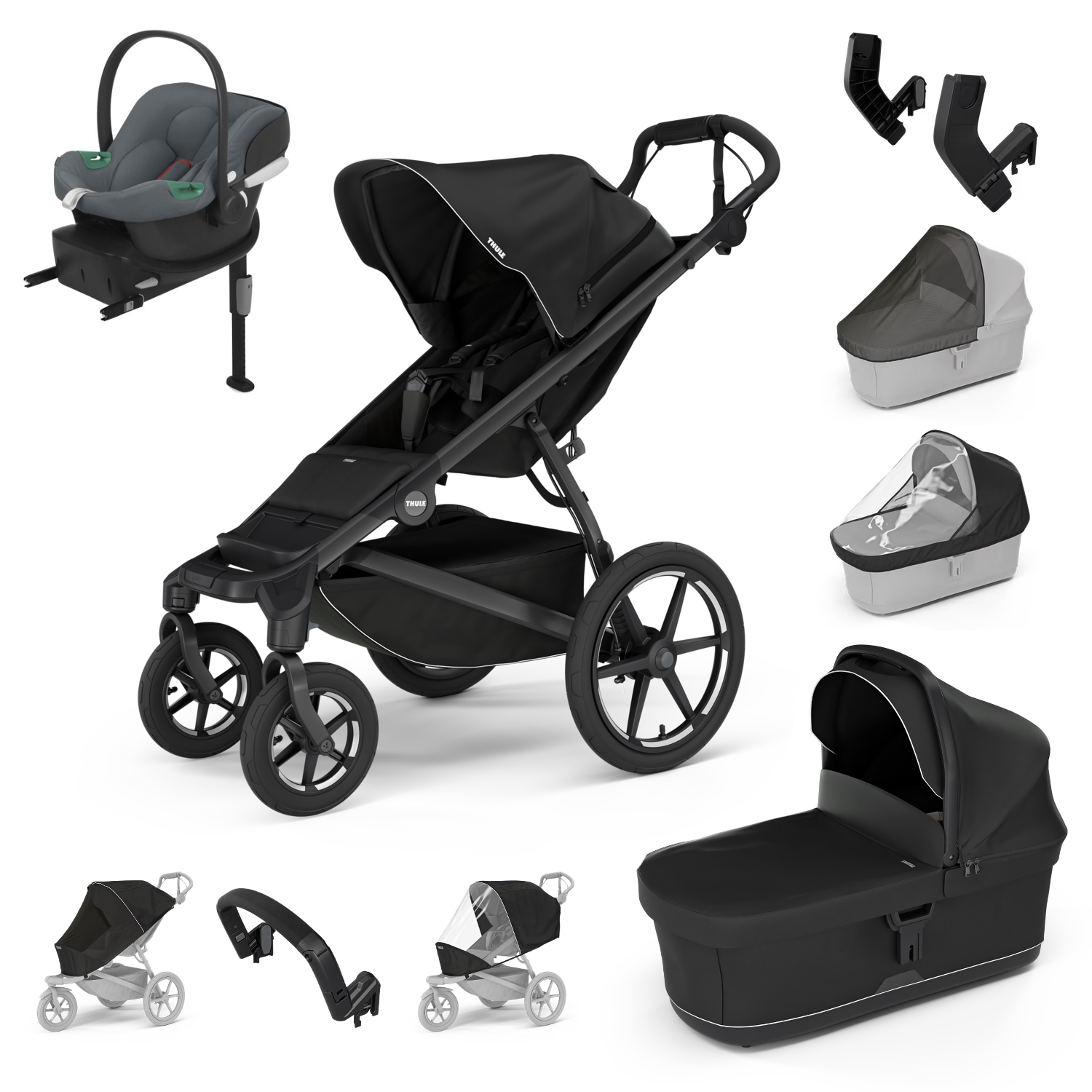 Thule Urban Glide 4-kolesový Výhodný set s autosedačkou Cybex, black