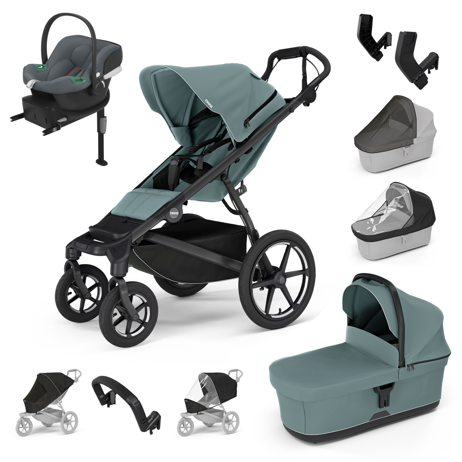 Thule Urban Glide 4-kolesový Výhodný set s autosedačkou Cybex, mid blue