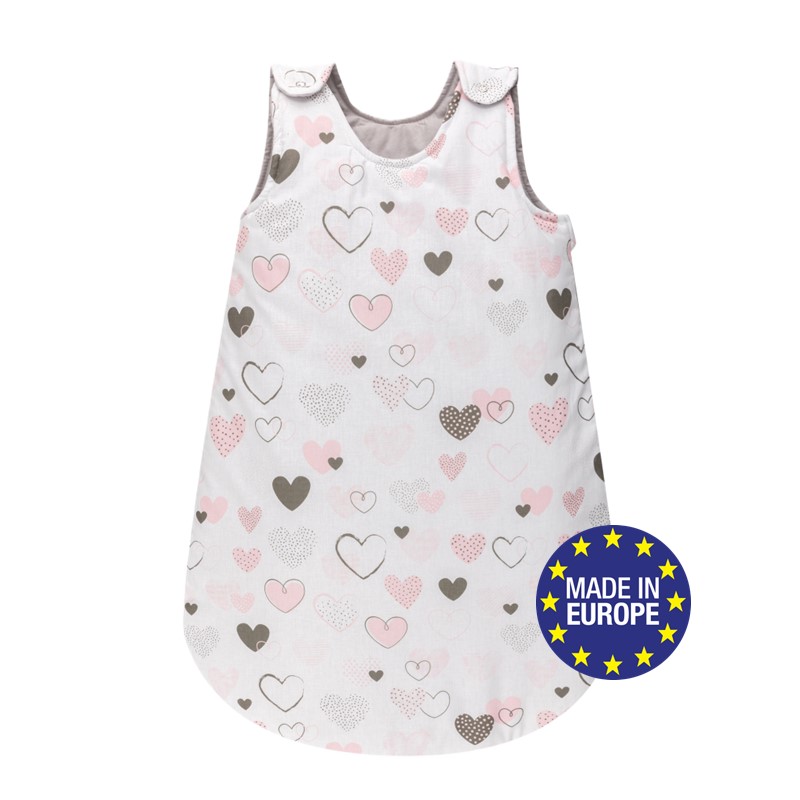 E-shop Bomimi Spací vak 75cm / 3-12m, SRDCIA sivá