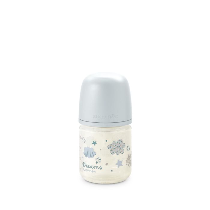 E-shop SUAVINEX | Fľaša SKLO DREAMS 120 ml fyziologická SX PRO +0 XS - modrá