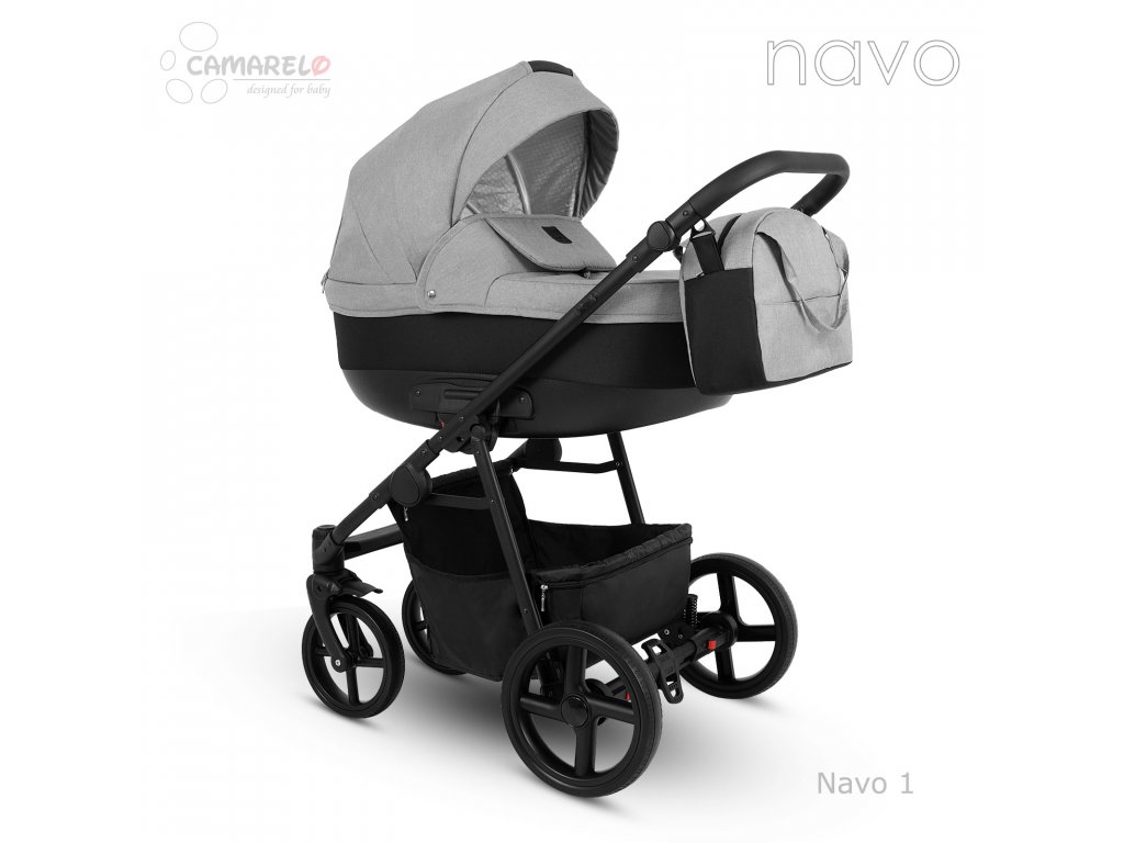 E-shop Camarelo kombinovaný kočík NAVO, 2-kombinácia, 01 svetlo šedá