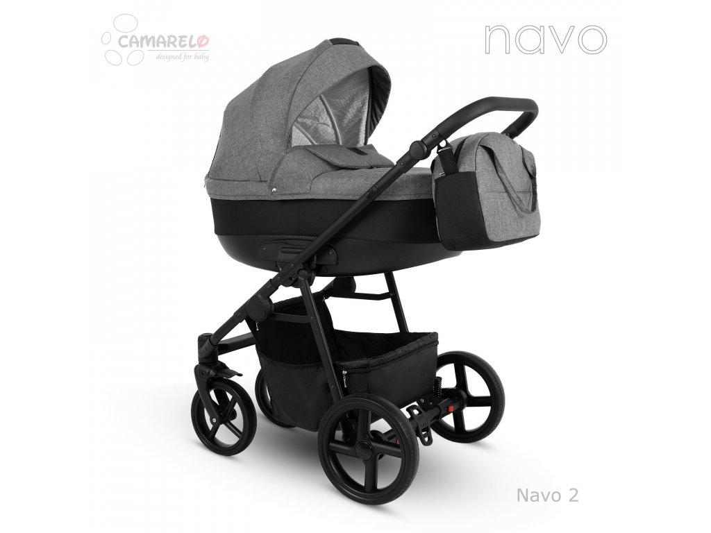 E-shop Camarelo kombinovaný kočík NAVO, 2-kombinácia, 02 tmavo šedá
