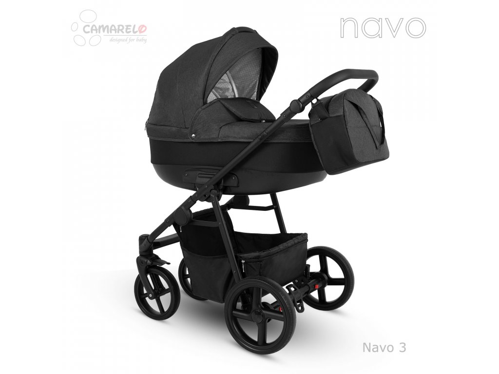 E-shop Camarelo kombinovaný kočík NAVO, 2-kombinácia, 03 šedo čierna