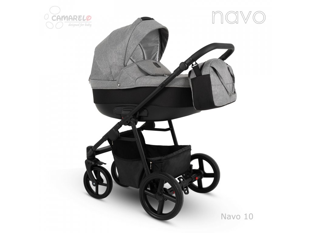 E-shop Camarelo kombinovaný kočík NAVO, 2-kombinácia, 10 šedá žíhaná
