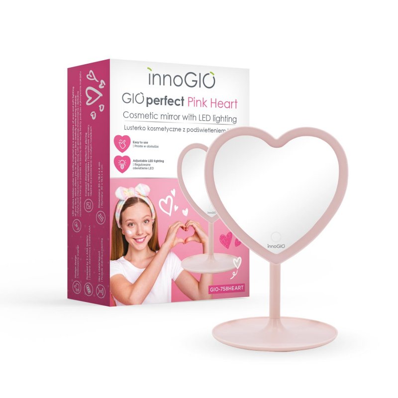 E-shop innoGIO Kozmetické zrkadlo GIOperfect Pink Heart