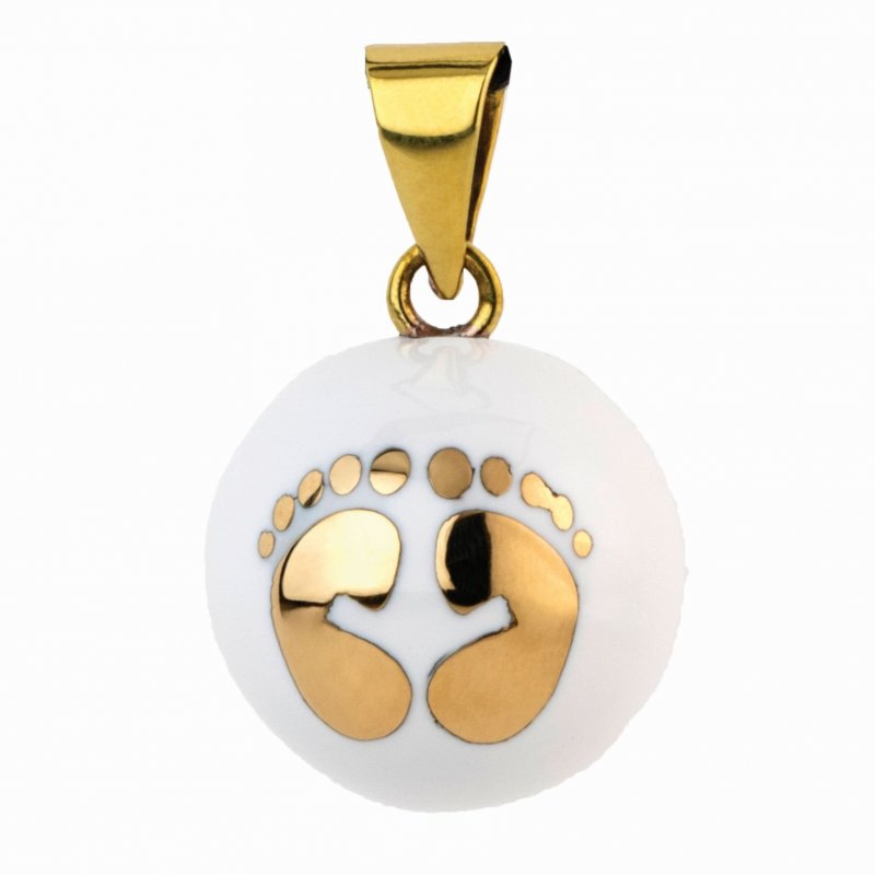 E-shop Bola Tehotenská rolnička ESSENTIALS White with golden feet