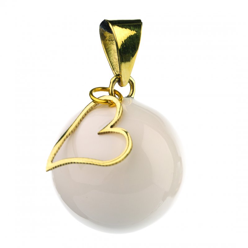E-shop Bola Tehotenská rolnička ESSENTIALS White with heart charm