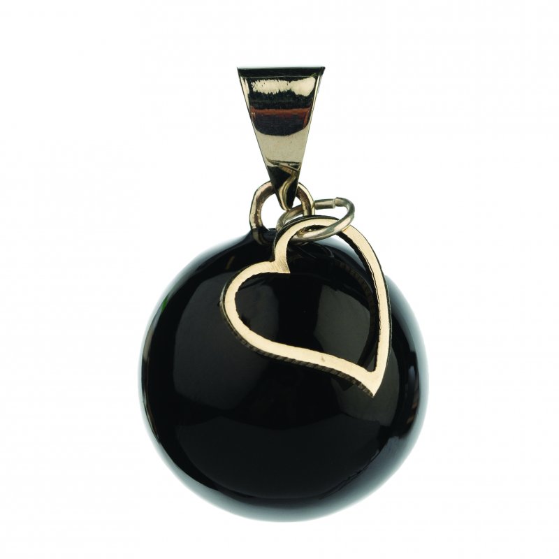 E-shop Bola Tehotenská rolnička ESSENTIALS Black with heart charm