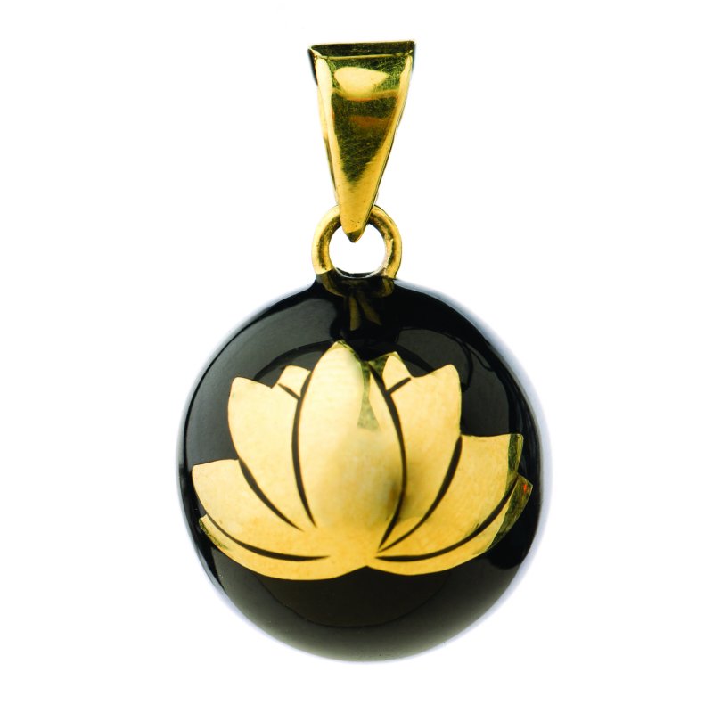 E-shop Bola Tehotenská rolnička ESSENTIALS Black with gold lotus