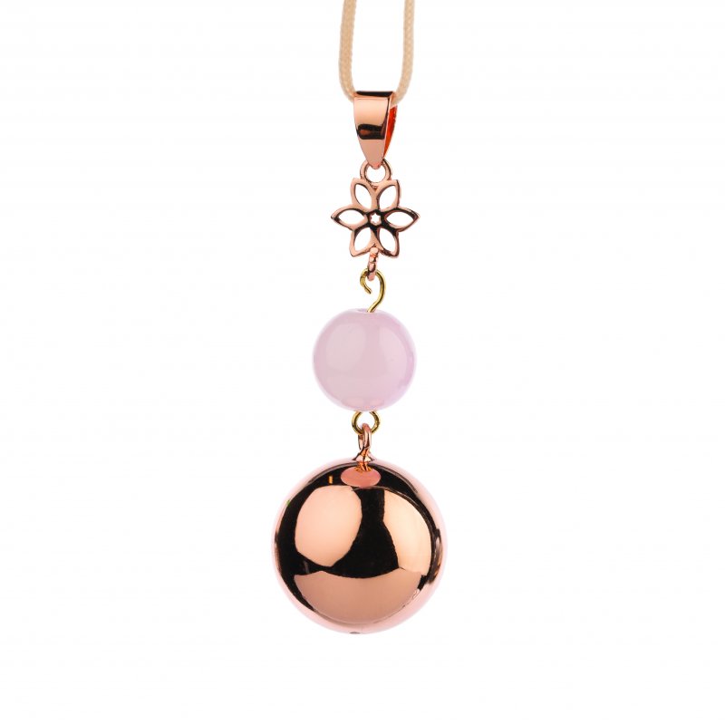 E-shop Bola Tehotenská rolnička FANTASY Rose gold pearl flower