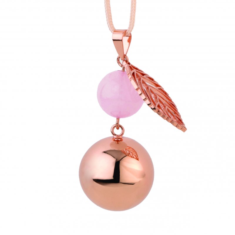 E-shop Bola Tehotenská rolnička FANTASY Rose gold pearl leaf