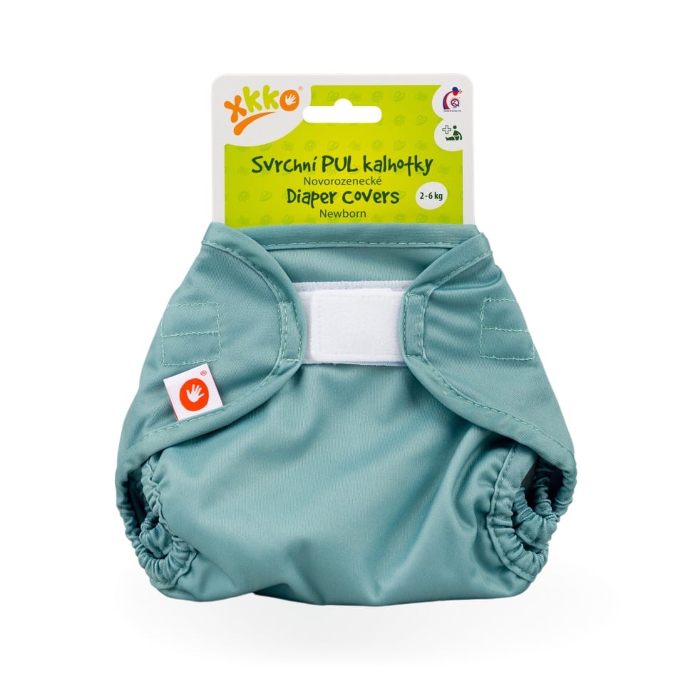 E-shop XKKO Vrchné plienkové nohavičky Newborn - Granite Green