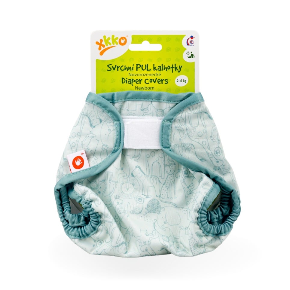 E-shop XKKO Vrchné plienkové nohavičky Newborn - Safari Granite Green