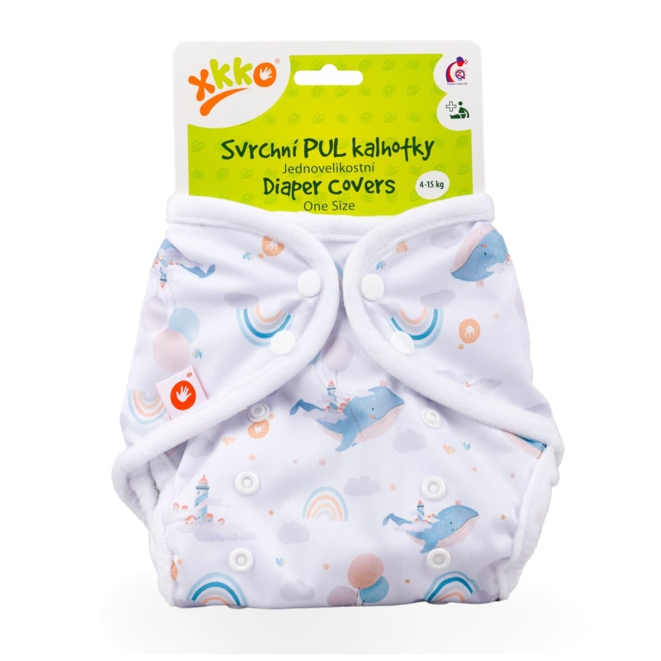 E-shop XKKO Vrchné plienkové nohavičky One Size - Sky Whale