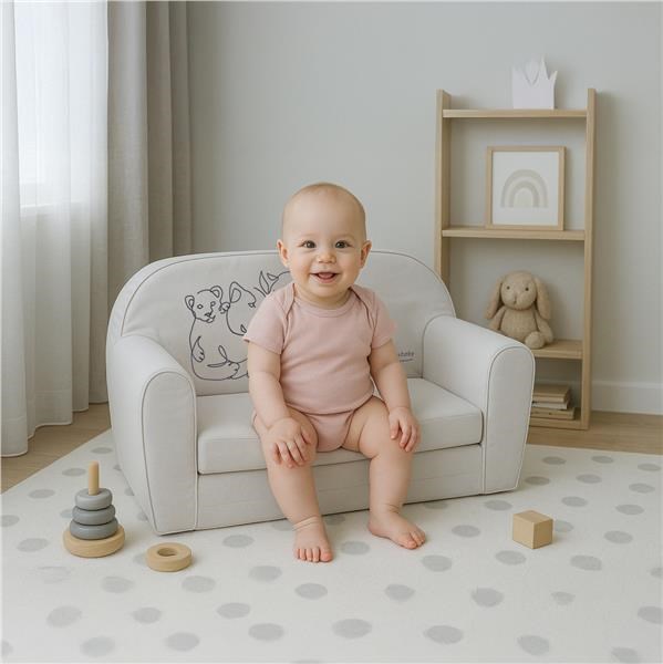 E-shop Detská rozkladacia pohovka New Baby Lion Family light grey - 55574