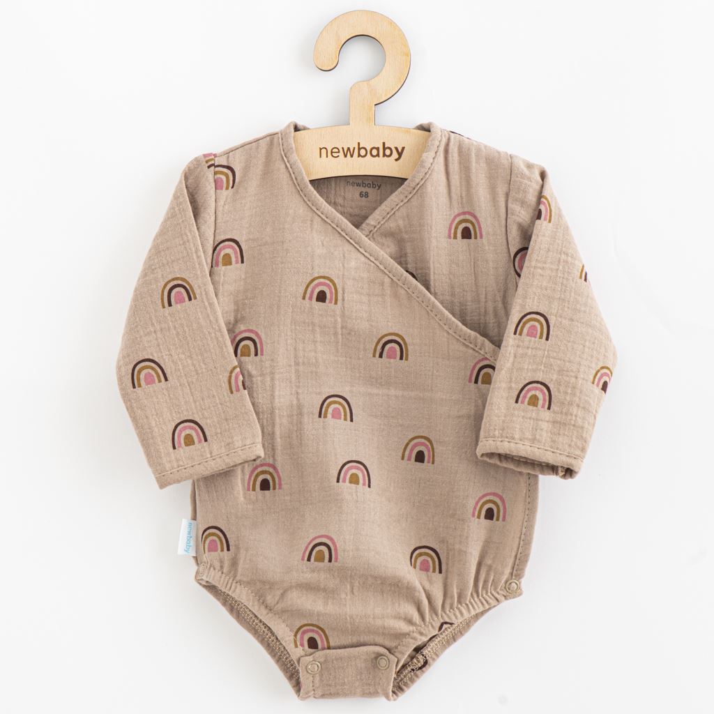 E-shop Dojčenské mušelínové body s bočným zaviazovaním New Baby Rainbow, 86 (12-18m) - 55475