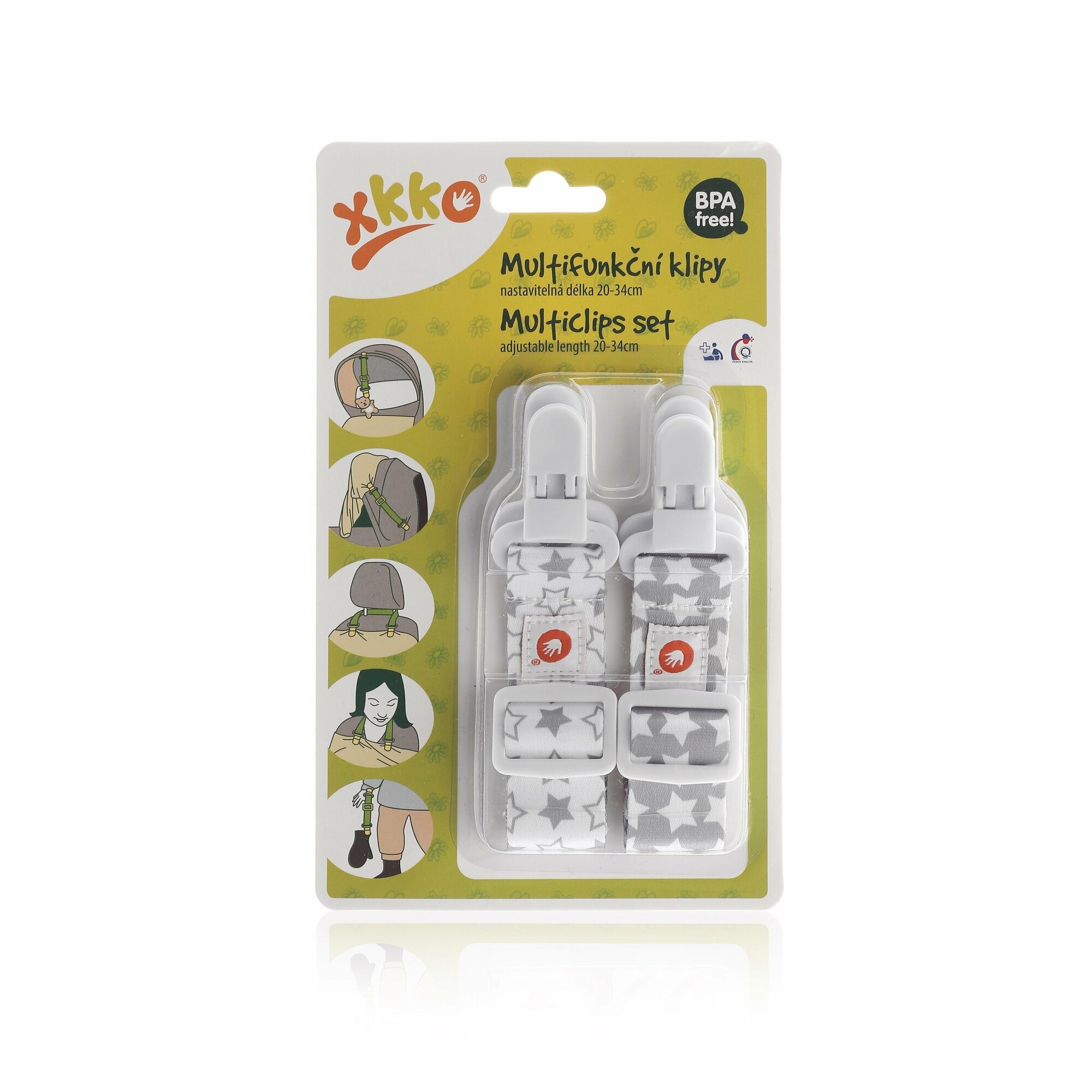 E-shop XKKO Multifunkčné klipy 2ks - Little Stars Silver MIX