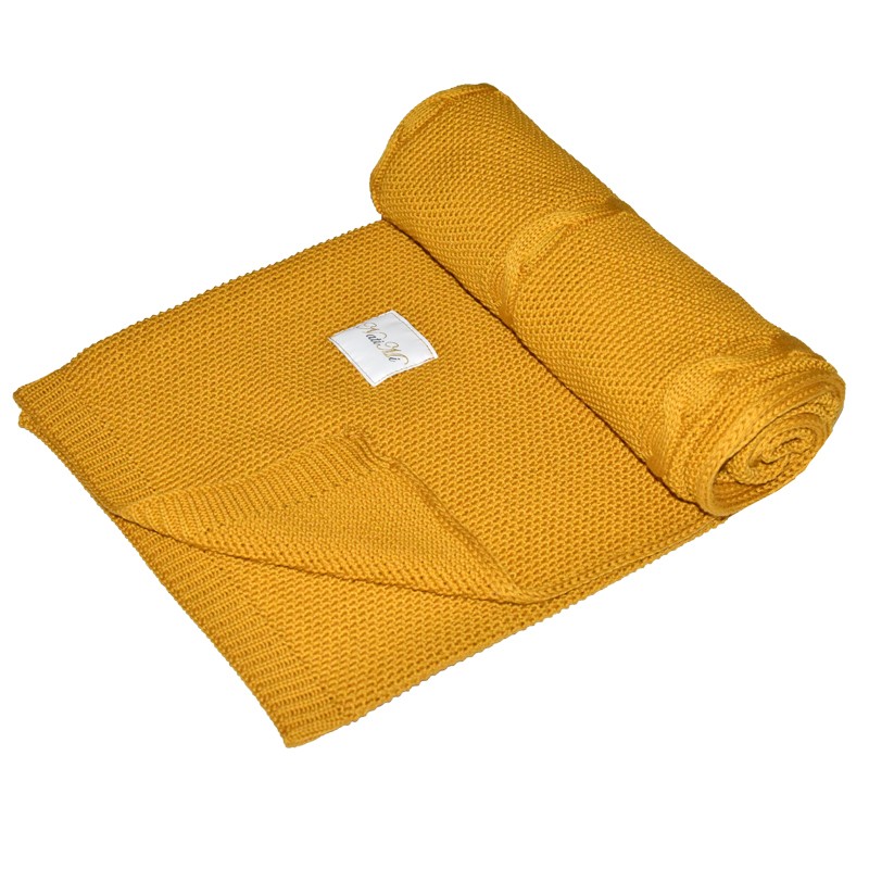 E-shop EKO NatiMi Bavlnená deka KOC-03, mustard yellow