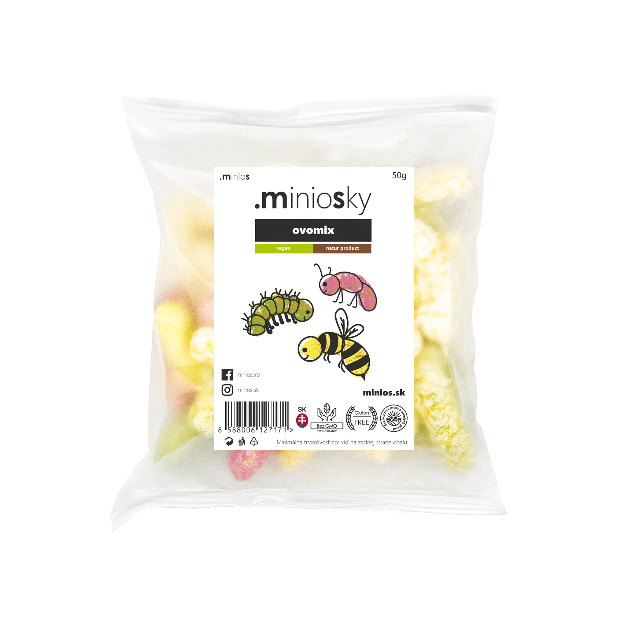 E-shop Minios Miniosky kukuričné chrumky ovomix