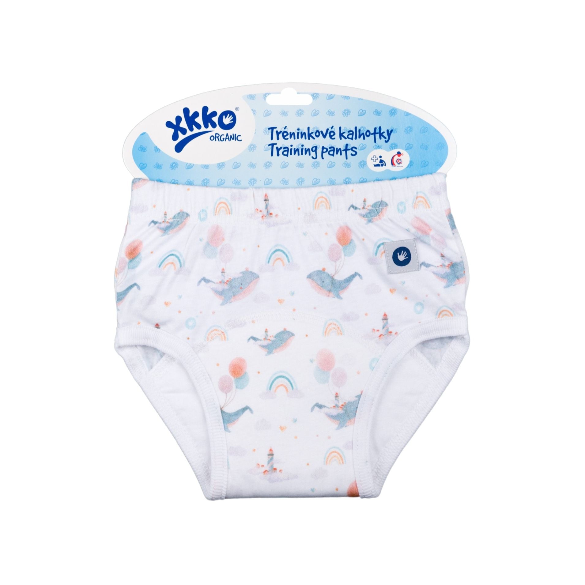 E-shop XKKO Organic Tréningové nohavičky - Sky Whale, Veľkosť L