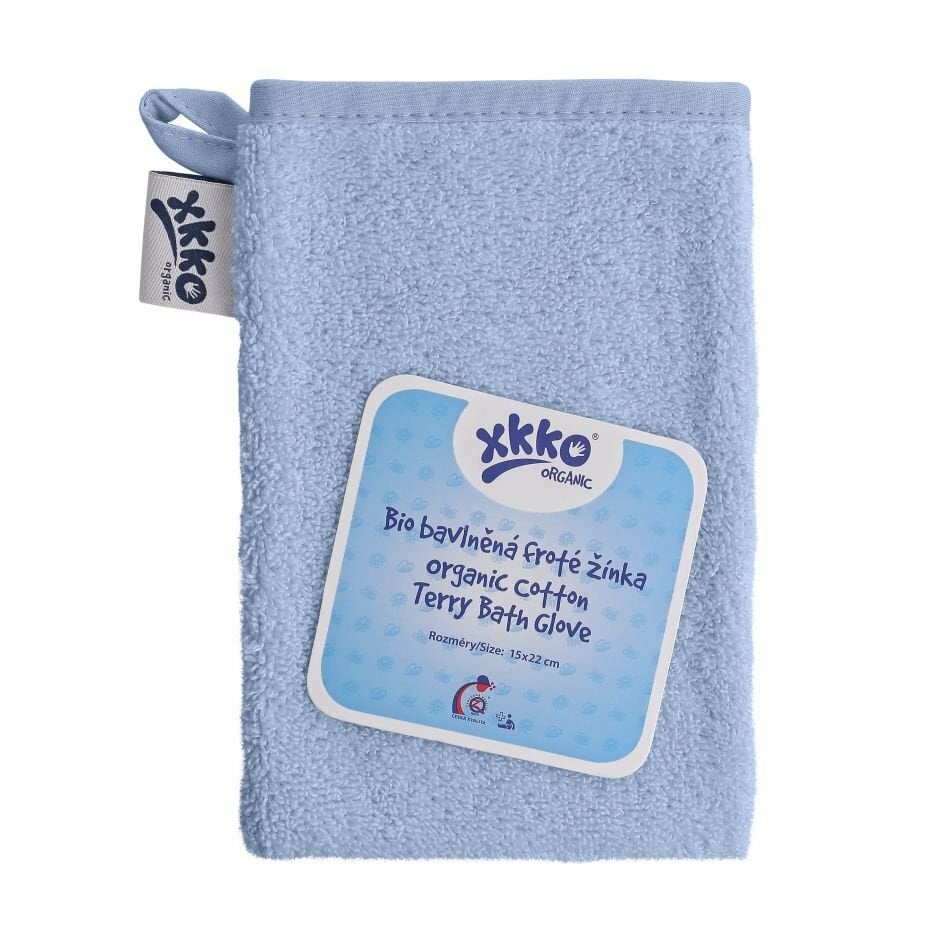 E-shop XKKO Organic BIO bavlnená froté žinka - Baby Blue
