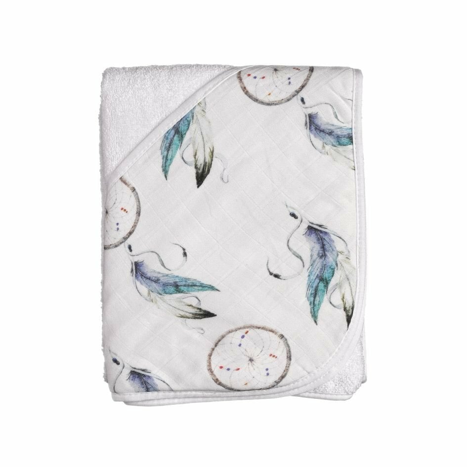 E-shop XKKO BMB Bambusová froté osuška s kapucňou, 90x90 - Dream Catcher