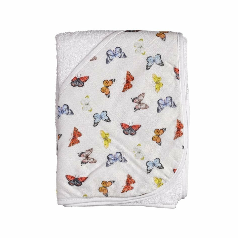 E-shop XKKO BMB Bambusová froté osuška s kapucňou, 90x90 - Butterflies