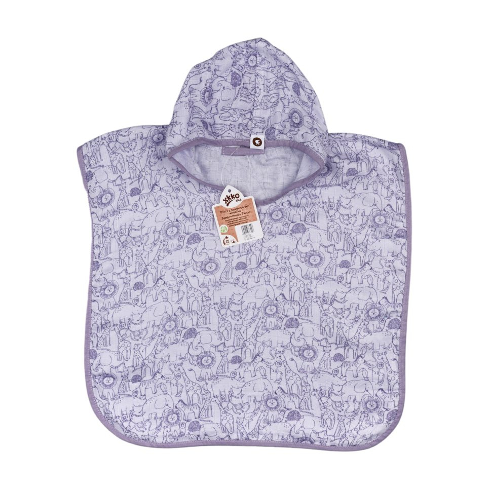 E-shop XKKO BMB Bambusové pončo Safari - Lavender Aura Veľkosť 1