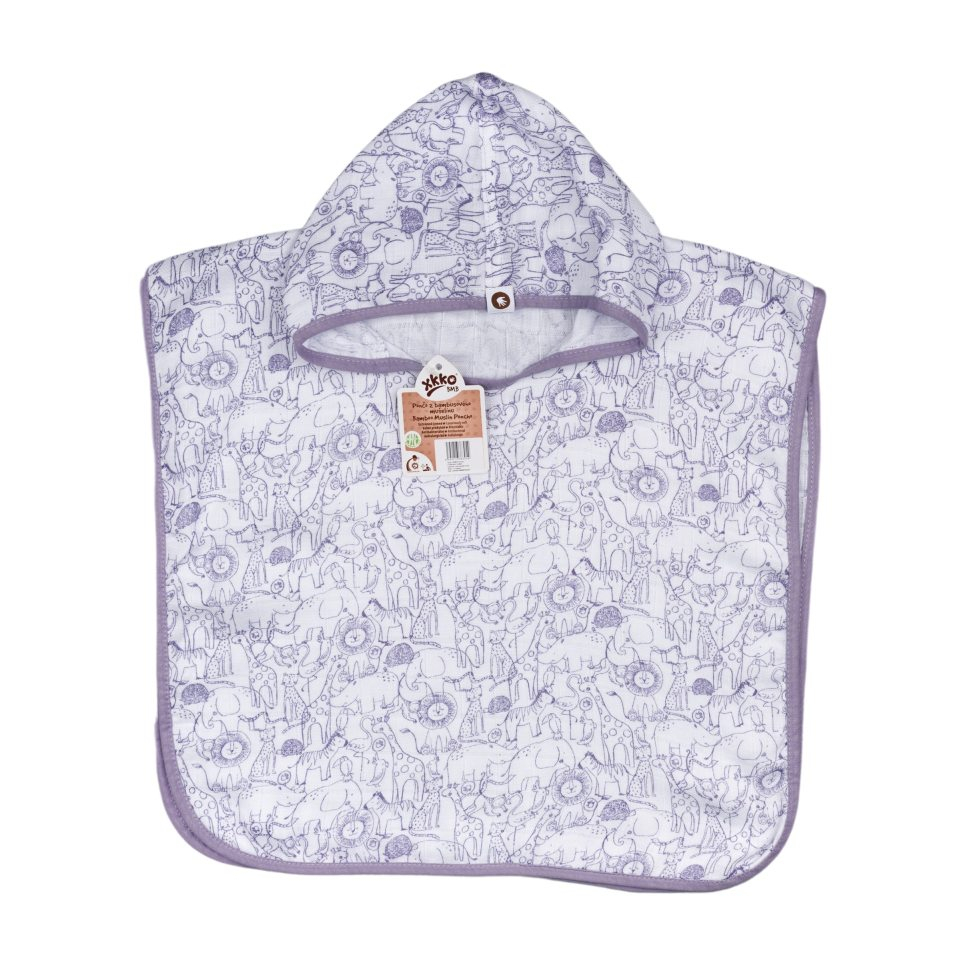 E-shop XKKO BMB Bambusové pončo Safari - W/Lavender Aura Veľkosť 1
