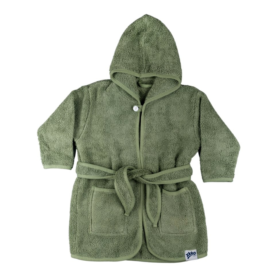 XKKO Organic BIO Bavlnený župan - Granite Green 12-24m