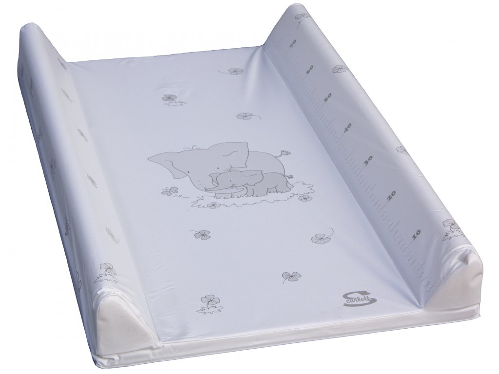 E-shop Scarlett pevná prebaľovacia podložka 70x50cm Sloníci 1016 farba:biela