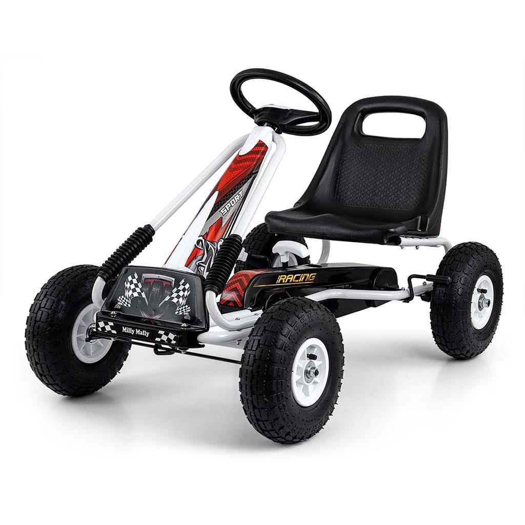 E-shop Detská šliapacia motokára Go-kart Milly Mally Thor biela - 55918