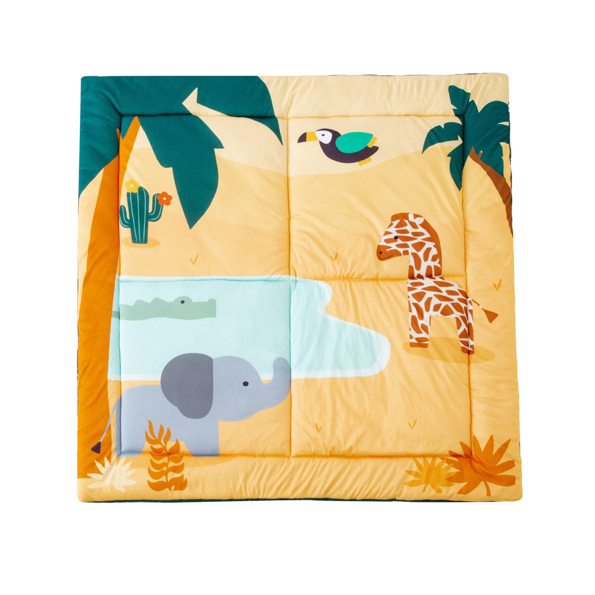 E-shop Little Big Friends Obojstranná edukačná patchworková podložka - Džungľa