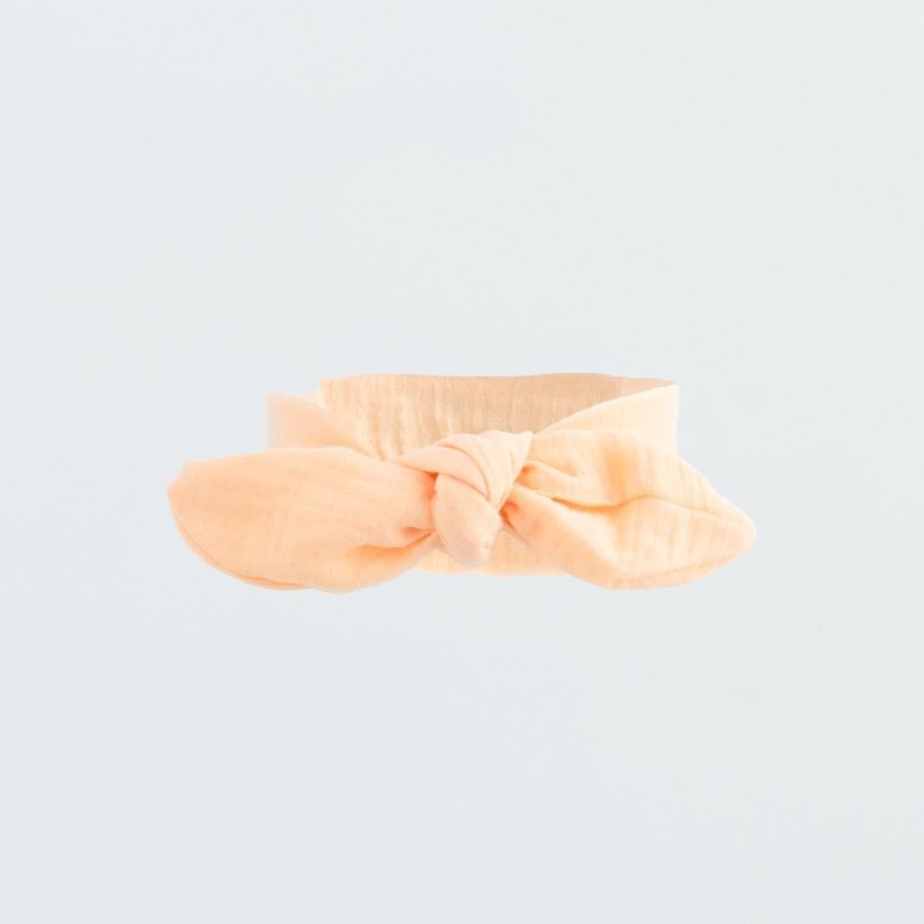 E-shop Dojčenská mušelínová čelenka New Baby Leny Peach, 86 (12-18m) - 55769