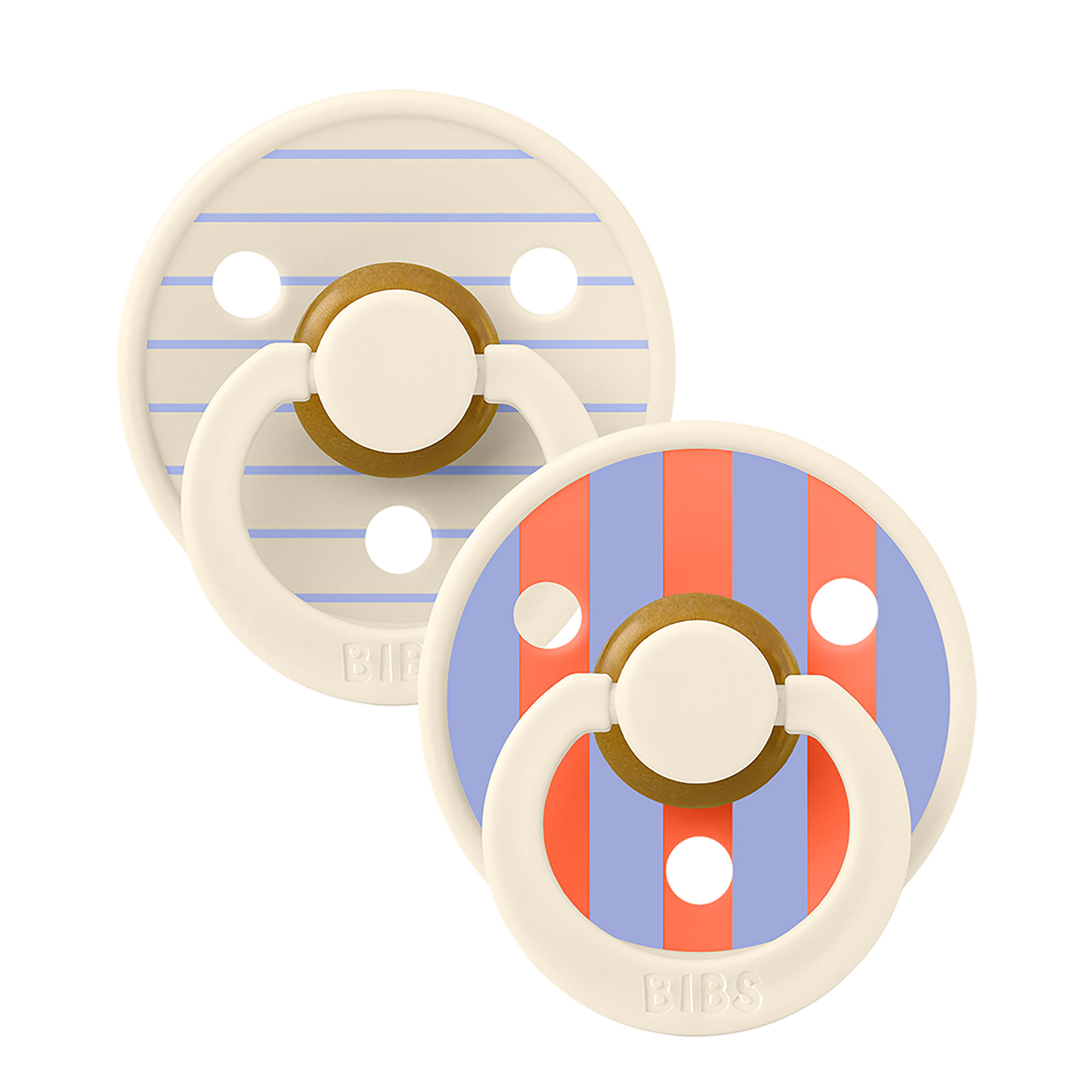 BIBS STUDIO Colour Pin cumlíky z prírodného kaučuku 2ks - veľkosť 2,Ivory Hush Mix
