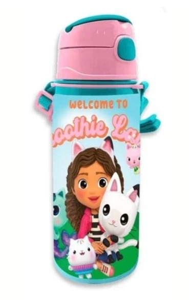 E-shop Kids Euroswan Hliníková fľaša Gabby Dollhouse, 600 ml