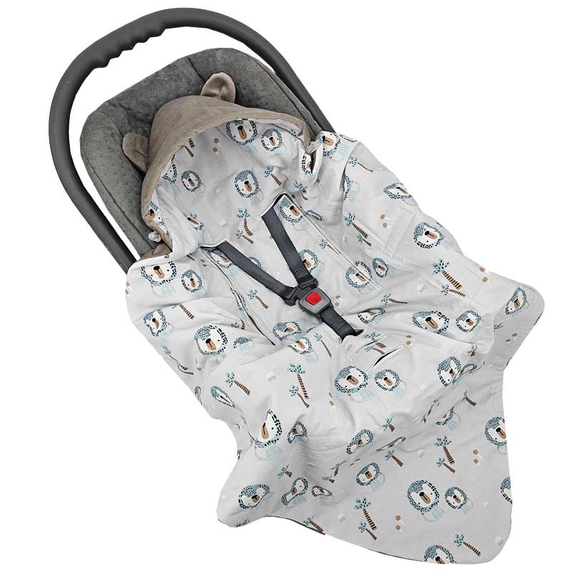 EKO Zavinovací fusak do autosedačky VELVET 3 a 5-bodové pásy SP-49 lion/beige
