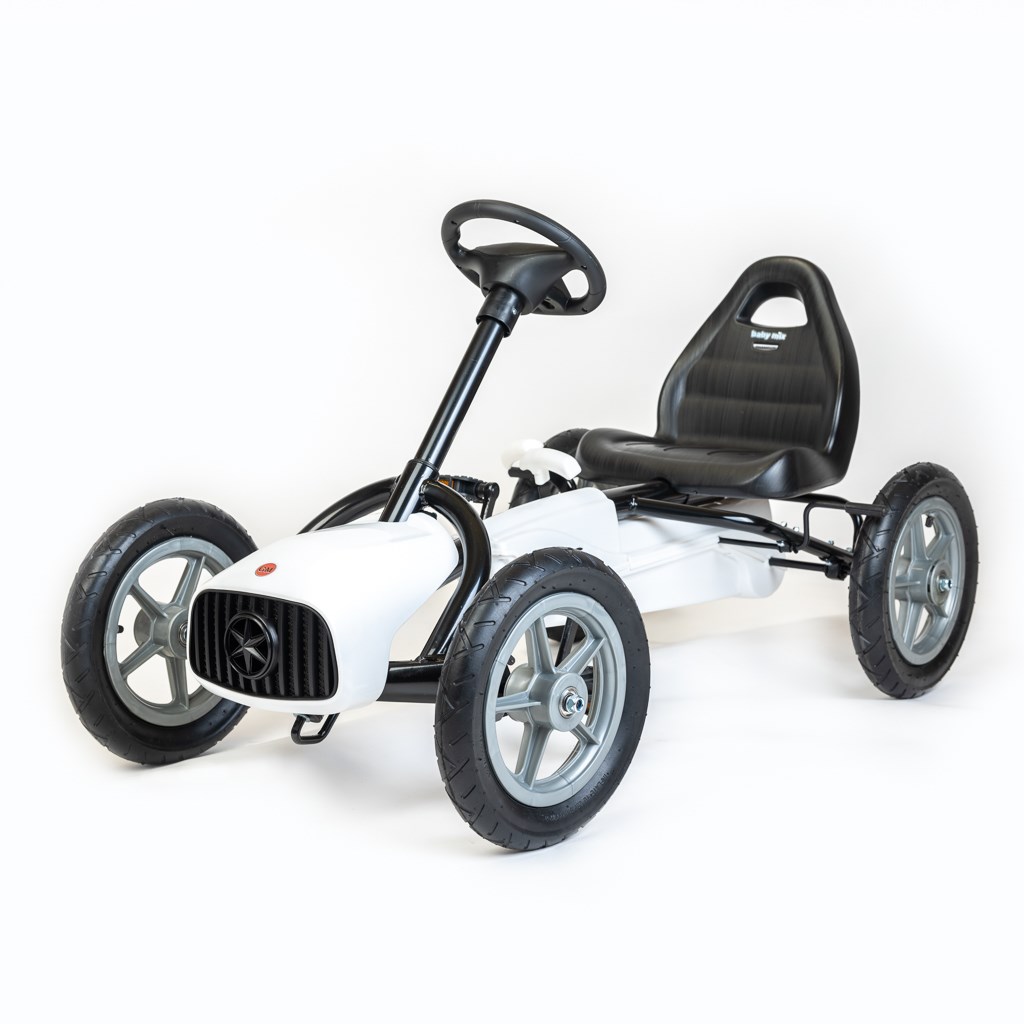 E-shop Detská šliapacia motokára Go-kart Baby Mix Buggy biela - 55293