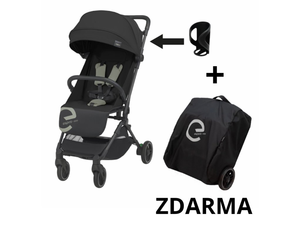 E-shop Espiro športový kočík Pop, 10 black lucerice + 2 DARČEKY