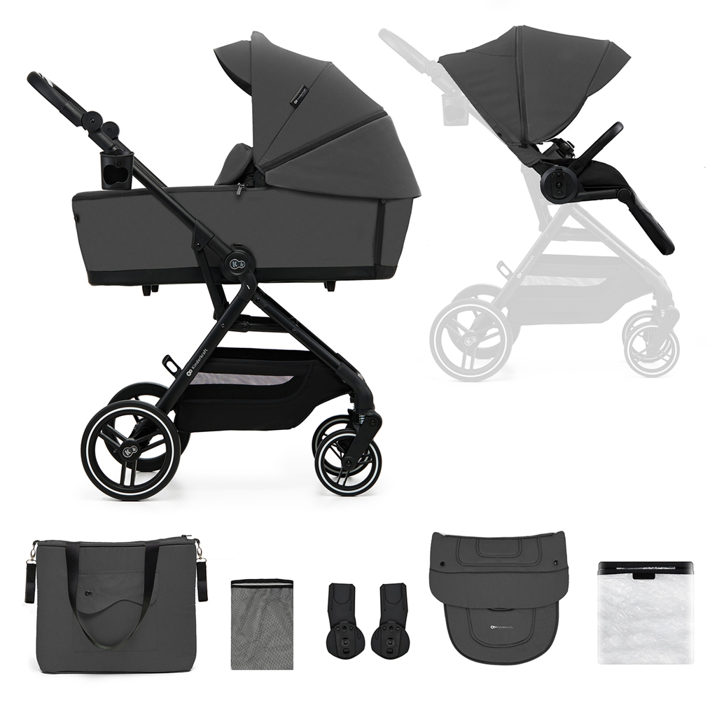 E-shop KINDERKRAFT SELECT Kočík kombinovaný Yoxi 2v1 Moonlight Grey