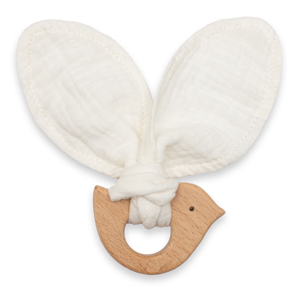 E-shop Detské hryzátko s vtáčikom New Baby Bird white - 53529