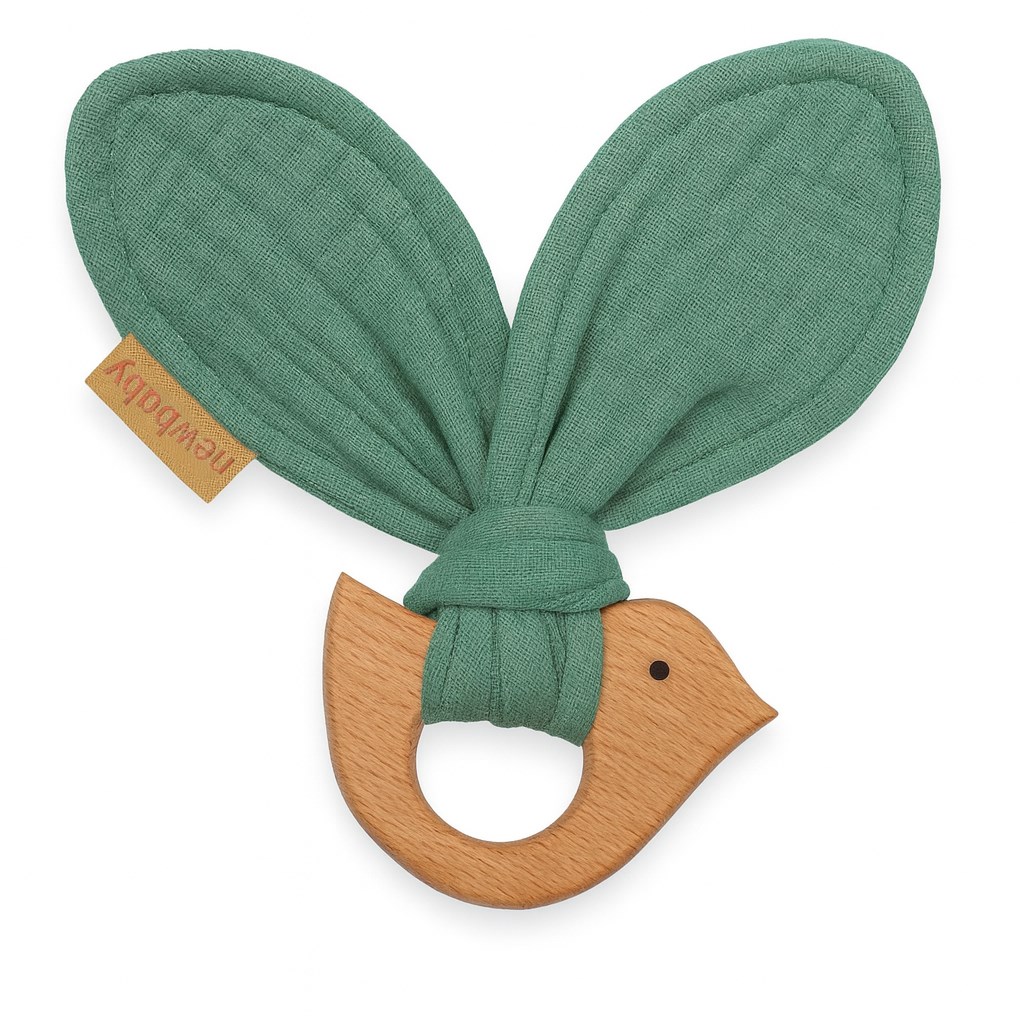 E-shop Detské hryzátko s vtáčikom New Baby Bird mint - 53530