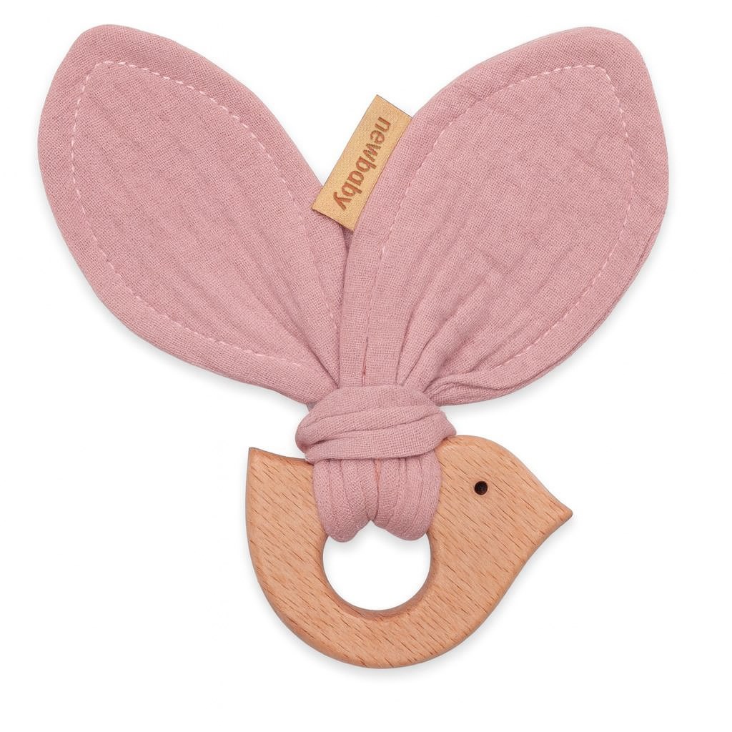 E-shop Dětské kousátko s ptáčkem New Baby Bird pink - 53532