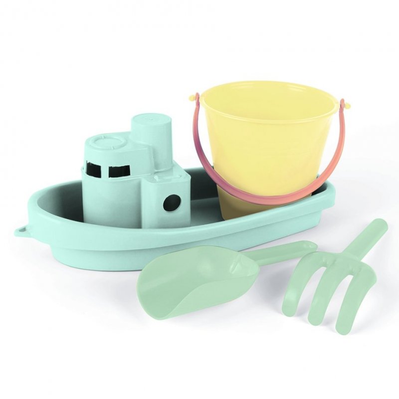 E-shop DANTOY Loďka a hračky na piesok 4ks Pastel Blue 24m+
