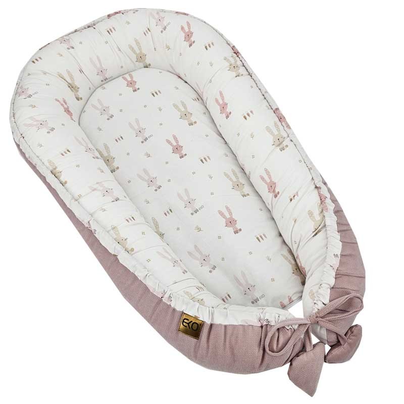 E-shop EKO VELVET kokon pre bábätko CO-09 BUNNY ROSE PINK