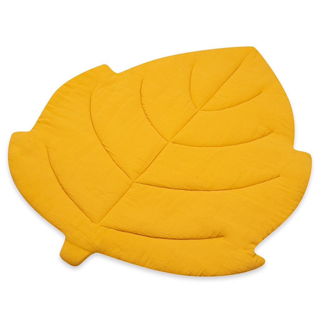 E-shop Mušelínová hracia deka New Baby Leaf mustard - 53876